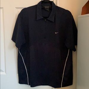 Nike sphere men’s zip front polo. Navy. Large
